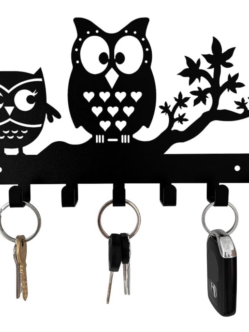 Black Owl Wall Key Rack - Decorative Home Wall Decor